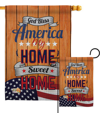 America My Home - Patriotic Americana Vertical Impressions Decorative Flags HG111075 Made In USA