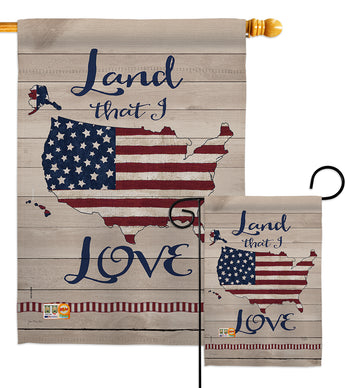 Land I Love - Patriotic Americana Vertical Impressions Decorative Flags HG111083 Made In USA