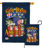 God Bass America - Patriotic Americana Vertical Impressions Decorative Flags HG111087 Made In USA