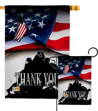 Thank You - Patriotic Americana Vertical Impressions Decorative Flags HG111088 Made In USA