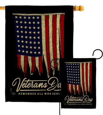 Remember Who Served - Patriotic Americana Vertical Impressions Decorative Flags HG111092 Made In USA