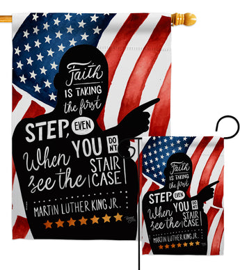 Faith is Taking MLK - Patriotic Americana Vertical Impressions Decorative Flags HG111094 Made In USA