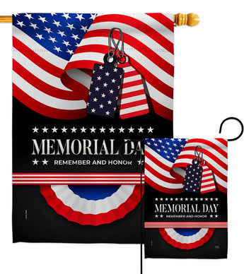 Remember Memorial Day - Patriotic Americana Vertical Impressions Decorative Flags HG111096 Made In USA