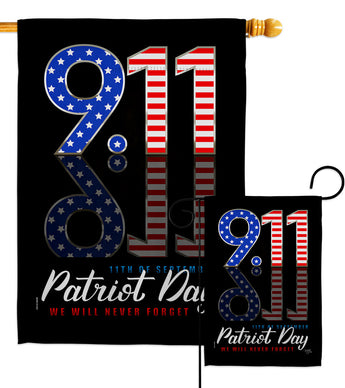 September 11 - Patriotic Americana Vertical Impressions Decorative Flags HG111102 Made In USA