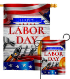 Happy Labor Day - Patriotic Americana Vertical Impressions Decorative Flags HG111103 Made In USA