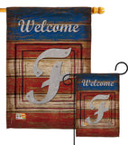 Patriotic F Initial - Patriotic Americana Vertical Impressions Decorative Flags HG130110 Made In USA