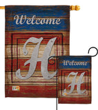 Patriotic H Initial - Patriotic Americana Vertical Impressions Decorative Flags HG130112 Made In USA