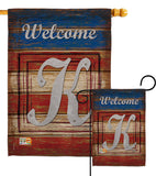 Patriotic K Initial - Patriotic Americana Vertical Impressions Decorative Flags HG130115 Made In USA