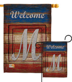 Patriotic M Initial - Patriotic Americana Vertical Impressions Decorative Flags HG130117 Made In USA