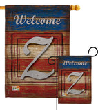 Patriotic Z Initial - Patriotic Americana Vertical Impressions Decorative Flags HG130130 Made In USA