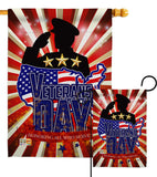 Honoring Veterans Day - Patriotic Americana Vertical Impressions Decorative Flags HG137160 Made In USA