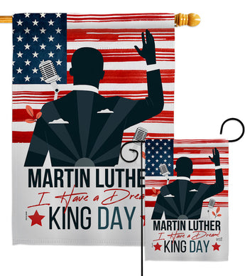 Martin Luther King Day - Patriotic Americana Vertical Impressions Decorative Flags HG137381 Made In USA