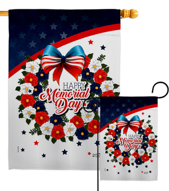 Memorial Day Wreath - Patriotic Americana Vertical Impressions Decorative Flags HG137496 Made In USA