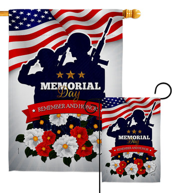 Remembrance Of Fallen - Patriotic Americana Vertical Impressions Decorative Flags HG137499 Made In USA