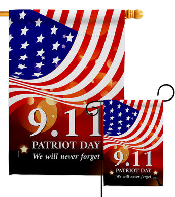 Remember 9/11 - Patriotic Americana Vertical Impressions Decorative Flags HG137593 Made In USA