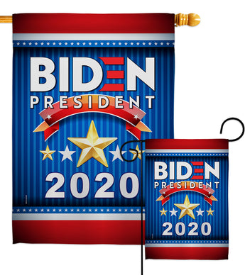 Biden 2020 President - Patriotic Americana Vertical Impressions Decorative Flags HG170076 Made In USA