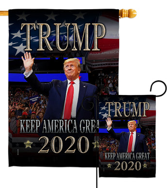 Trump Keep America Great - Patriotic Americana Vertical Impressions Decorative Flags HG170135 Made In USA