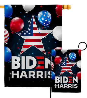 Biden Harris - Patriotic Americana Vertical Impressions Decorative Flags HG170143 Made In USA