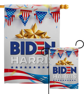 Biden Harris For 2020 - Patriotic Americana Vertical Impressions Decorative Flags HG170144 Made In USA