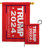 Trump Take America Back 2024 - Patriotic Americana Vertical Impressions Decorative Flags HG170180 Made In USA