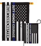 Honor Blue Live - Patriotic Americana Vertical Impressions Decorative Flags HG170207 Made In USA