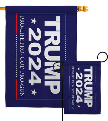 2024 Trump Pro Life - Patriotic Americana Vertical Impressions Decorative Flags HG170208 Made In USA