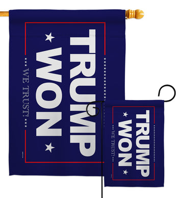 Trump Won - Patriotic Americana Vertical Impressions Decorative Flags HG170223 Made In USA