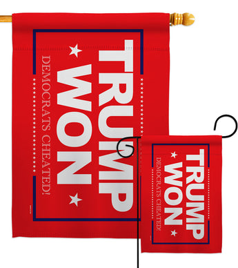 Trump Won Trust - Patriotic Americana Vertical Impressions Decorative Flags HG170224 Made In USA