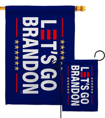 Let's Go Brandon Blue - Patriotic Americana Horizontal Impressions Decorative Flags HG170252 Made In USA