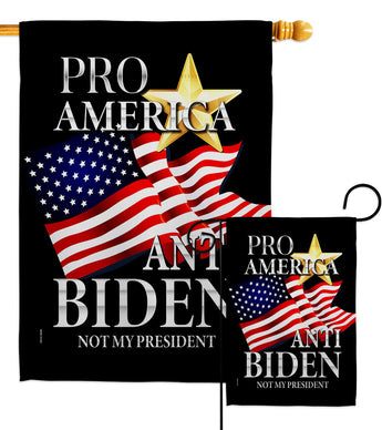 Pro America Anti Biden - Patriotic Americana Vertical Impressions Decorative Flags HG170253 Made In USA