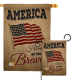 America Home of the Brave - Patriotic Americana Vertical Impressions Decorative Flags HG191083 Made In USA