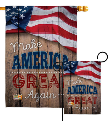 Proud to Make America Great Again - Patriotic Americana Vertical Impressions Decorative Flags HG191189 Made In USA