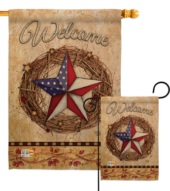 Welcome American Pride Reef - Patriotic Americana Vertical Impressions Decorative Flags HG191212 Made In USA