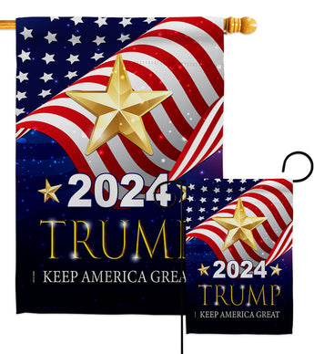 2024 Trump Keep America Great - Patriotic Americana Vertical Impressions Decorative Flags HG192181 Made In USA