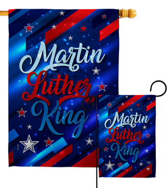 Martin Luther King - Patriotic Americana Vertical Impressions Decorative Flags HG192383 Made In USA