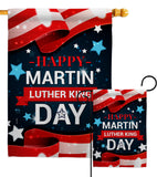 Happy Martin Luther King Day - Patriotic Americana Vertical Impressions Decorative Flags HG192386 Made In USA