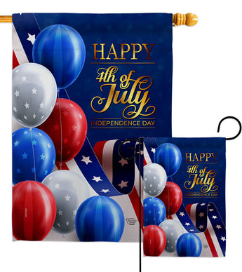 July Fun - Patriotic Americana Vertical Impressions Decorative Flags HG192545 Made In USA