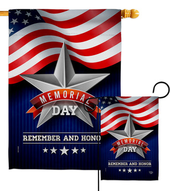 Memorial Day Star - Patriotic Americana Vertical Impressions Decorative Flags HG192546 Made In USA