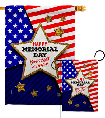 Honor Memorial - Patriotic Americana Vertical Impressions Decorative Flags HG192574 Made In USA