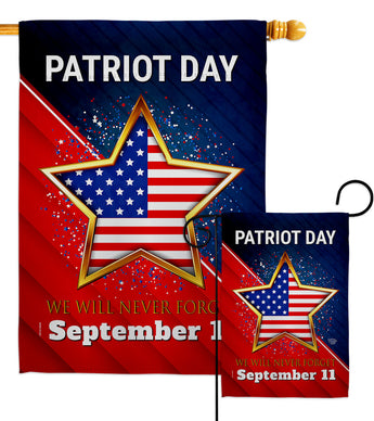 Never Forget 9/11 - Patriotic Americana Vertical Impressions Decorative Flags HG192666 Made In USA