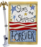 Stars & Stripes - Patriotic Americana Vertical Impressions Decorative Flags HG111005 Made In USA