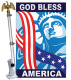 God Bless America - Patriotic Americana Vertical Applique Decorative Flags HG111046