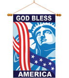 God Bless America - Patriotic Americana Vertical Applique Decorative Flags HG111046