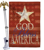 God Bless America - Patriotic Americana Vertical Impressions Decorative Flags HG111053 Made In USA