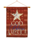 God Bless America - Patriotic Americana Vertical Impressions Decorative Flags HG111053 Made In USA