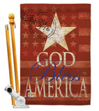 God Bless America - Patriotic Americana Vertical Impressions Decorative Flags HG111053 Made In USA