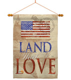 Land That I Love - Patriotic Americana Vertical Impressions Decorative Flags HG111054 Made In USA