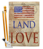 Land That I Love - Patriotic Americana Vertical Impressions Decorative Flags HG111054 Made In USA