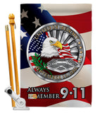 Always Remember - Patriotic Americana Vertical Impressions Decorative Flags HG111063 Made In USA