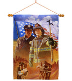 Heroes - Patriotic Americana Vertical Impressions Decorative Flags HG111065 Made In USA